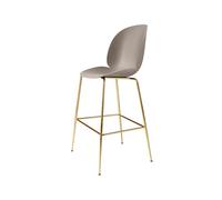GUBI Taburete bar Beetle alto New beige. base de latón