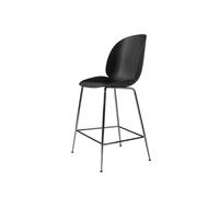 GUBI Taburete bar Beetle bajo Black. patas acero cromado negro