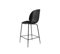 GUBI Taburete bar Beetle bajo Black. patas de acero en negro