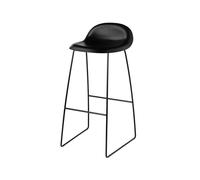 GUBI Taburete bar Gubi 3D alto Black. patas de acero en negro