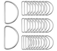 GUBOCA 30PCS Hebillas Metalicas,Hebillas de D sin Costuras,sin Soldadura | Hebillas Metalicas,Aleación de Zinc,Plata,Negro,Oro,25mm,30mm,35mm,40mm,50mm,Adecuado para Bolsos,Mochilas