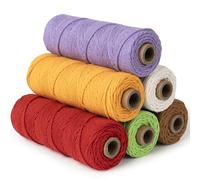 GUBOCA Hilo Macrame 2mm x 100m,6 Pezzi Set,6 Colores Cuerda Macrame para Manualidades,Tejidos,Bohemia Decoración (6 Colores B)