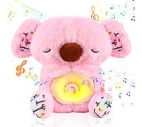 GUBOOM Koala de Peluche para Aliviar La Ansiedad, Koala Antiestres Dormir, Oso Koala Relajante, Oso Koala Relajante con Luces Musicales y Movimiento de Respiración (Rosa)