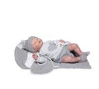 GUCA Dolls Doll Reborn HENAR Pyjamita White Muselina Babero y sobre Gris, 46 cm, Multicolor (18035)