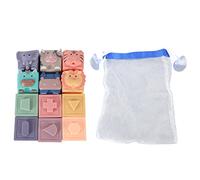 Gucagle Bloques de construcción de Silicona para niños, Juguetes educativos DIY masticables Suaves con Formas de Animales, Bloques de Cubos, Juguetes para bebés, niños pequeños, 12 Piezas