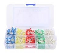 Gucagle Bombilla de diodos emisores de luz LED, 500 piezas, lámparas redondas, kits surtidos, caja de 5 colores, 3 mm, F3, alto brillo, para bricolaje, diseño de iluminación, experimentos