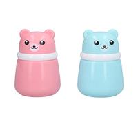 Gucagle Caja para esponjas en polvo de oso de dibujos animados, recipiente vacío para después del baño, contenedor de polvo corporal para viaje en casa, esponja de plástico, 10x7cm, 2 uds.