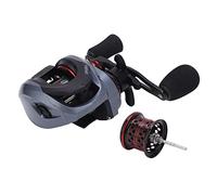 Gucagle Carretes de pesca de metal Relación de velocidad 7.2:1 Rueda de caída de agua Rueda de línea de pesca Baitcasting con de freno doble para todas las aguas ABS rojo + metal 301 g