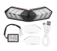 Gucagle Casco de motocicleta inalámbrico Luz de seguridad LED Señal de giro de motocicleta Barra de luces de freno de advertencia para todos los motociclistas Material ABS negro