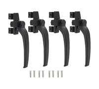 Gucagle Cerradura de manija de ventana de aleación de aluminio, mecanismo de bloqueo seguro para puertas y ventanas corredizas verticales y horizontales, juego de 4 con tornillos (Negra)