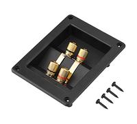 Gucagle Cobre Post Terminal Conector Altavoz Caja terminal Componentes acústicos para reemplazo de altavoz de bricolaje Base ABS negra 96x122x36 mm