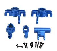 Gucagle Conjunto de Copa de dirección RC Juego de Piezas de dirección mecanizadas CNC de precisión de Alta Resistencia de aleación de Aluminio para LOSI Lasernut U4 1/10 RC Accesorios de (Azul)