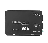 Gucagle Convertidor Reductor eléctrico de Potencia 24 V a 12 V 60 A Adaptador de Transformador de Voltaje de Alta eficiencia para refrigerador de automóvil DVD Altavoz subwoofer Aleación