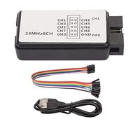Gucagle Dispositivo analizador lógico USB de 8 canales con soporte de búfer Analizador lógico USB de 24 MHz y 8 canales Muestreo de alta velocidad de 5 V para análisis de señal I2C UART y