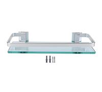 Gucagle Estante de Aluminio Espacial, Organizador de Almacenamiento de Vidrio Templado Engrosado para baño, Inodoro, montado en la Pared, para baño, Cocina, Vidrio de Aluminio Duradero.