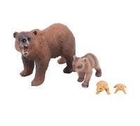 Gucagle Estatua del Ciclo de Crecimiento del Oso, Figura Realista Detallada de Animales de PVC, Juguete Educativo para niños, decoración de Fiesta en casa, Oficina, 4 Uds.