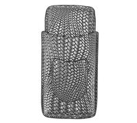 Gucagle Estuche para cigarros de Cuero con 3 Dedos Humidor de Viaje portátil de Primera Calidad Accesorios para Fumar Elegantes y duraderos para Hombres Regalo del día del Padre Cuero (Plata)