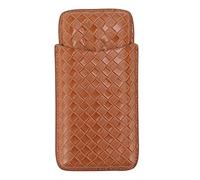 Gucagle Estuche para cigarros portátil Humidor de cigarros de Cuero Crema hidratante de Viaje Soporte para cigarros para Hombres Regalos 3 Palos Tela de Cuero Tecnología de Costura (Naranja)