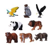 Gucagle Figuras de animales salvajes, juguetes, animales de la selva de plástico, gran juego de animales de zoológico africano, juguetes educativos para niños y niñas a partir de 3 años, material de