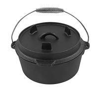 Gucagle Horno holandés para acampar, olla de hierro fundido, utensilios de cocina multifunción antiadherentes con muesca para termómetro, para cocinar al aire libre, acampar y hacer (25CM)