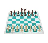 Gucagle Juego de ajedrez Plásticos de de imitación Piezas de ajedrez livianas Brillantes con Tablero de ajedrez de PU para Principiantes, Profesionales y entusiastas del ajedrez