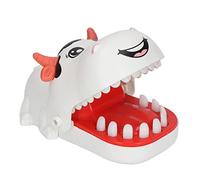Gucagle Juego de Juguete para Dientes, Juguete Interactivo con Forma de Vaca para Empujar hacia Abajo, morder, Truco con los Dedos, para Fiestas Infantiles, Juego Familiar, Actividad de (Vaca Blanca)