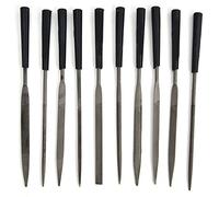 Gucagle Juego de limas de aguja de acero al carbono para joyería, mini limas de calidad profesional con revestimiento de titanio para alisar módulos metálicos y pulir minifiguras, kit de (3 * 140 mm)