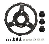 Gucagle Juego de piñón y Engranaje Recto RC Engranajes de transmisión duraderos de Acero para Coche Traxxas Slash 2WD 1/10 RC Negro 48P 90T Engranaje Recto con piñón 19T 20T 21T