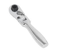 Gucagle Llave de trinquete con cabeza móvil 2 en 1, 72 dientes, llave de trinquete de 1/4 de pulgada, llave de vaso con cabezal reversible flexible de 80 grados, mango ergonómico, botón