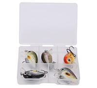 Gucagle Mini señuelos de pesca Crankbait Kit de cebos duros de pesca realistas con caja para agua de mar y agua dulce 5 piezas de plástico ABS 2,7 cm 1,5 g (5PCS (estilo 2))