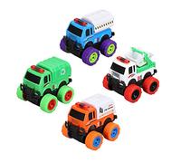 Gucagle Pull Back City Cars Aleación Dibujos Animados Versión Q Camión de saneamiento Modelo de automóvil para niños de 3 años en adelante Vehículos de Reciclaje de residuos Juego de 4