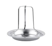 Gucagle Rejilla para asador de pollo de acero inoxidable Soporte vertical resistente para pollo para asar a la parrilla Pollo asado Pato Diseño pulido espejo de 19,5 cm Fácil de limpiar