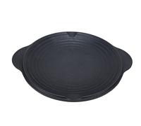 Gucagle Sartén para parrilla multifuncional, sartén redonda portátil antiadherente de aleación de aluminio para barbacoa, Camping, cocina al aire libre, color negro (34CM)