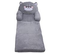 Gucagle Sofá para niños Silla para niños pequeños Mini sofá Dibujos Animados Gris Estilo de Perro Mango Ancho Plegable Suave Transpirable Cómodo para Leer Relajante Tela para Dormir (3 Capas)
