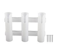 Gucagle Soporte para caña de pescar ABS 3 tubos Soporte para caña de pescar Accesorios de pesca para agua dulce Agua de mar Kayak Yate Material premium Durable Práctico Fácil instalación (Blanca)