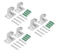 Gucagle Soporte para tubo de manguera de jardín, colgador de estante de metal montado en la pared, gancho para manguera de riego, resistente al óxido, duradero, ajustable para