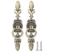 Gucagle Tirador de anillo, perilla de gabinete redonda moderna de un solo orificio para cajón de armario de cocina, aleación de zinc, 171x37mm, 2 juegos (231 Bronce Grande)