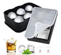 Gucass 2 Piezas Cubiteras para Hielo Tapa, Cubitera Silicona Grande Cuadrado y Redondo 5cm 6 Compartiments Sans BPA, con Embudo Cubiteras Para Hielo Silicona para Whisky Cócteles Jus, Chocolat Bonbon