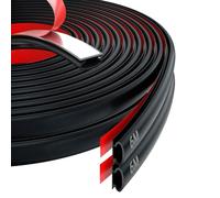 Gucass Burlete Puerta Tiras Sellado Ventana, 2×6 m Goma Burlete Ventana, Autoadhesivo PVC Junta Cinta Casa, Impermeable y Acústico, Apto para Apartamentos, Casas y Oficinas, Negro