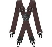 Gucass Tirantes para hombre en forma de X, 3,8 cm de ancho, extra fuertes, elásticos, ajustables, con hebilla de metal antideslizante, talla única para hombre y mujer, café, Verstellbar von 76 cm bis