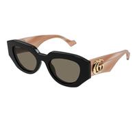 Gucci Gafas GG1421S 008 - Gafa de Sol Mujer con Montura Negra y Patillas Nude Rosadas