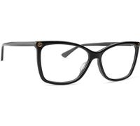 Gucci Mujer GG0025O 001 Monturas ópticas Plástico Negro Transparente Cat Eye