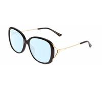 Gucci GG0649SK Mujer Ovalado Diseñador Blue Luz Bloqueo Gafas Negro/Oro 58MM