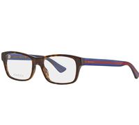 Gucci Hombre GG0006O 007 55 Square/Rectangle Havana Azul Transparente Gafas