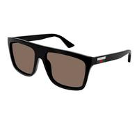 Gucci Hombre GG0748S 005 Gafas de sol Inyectado Negro Marrón Cuadrada