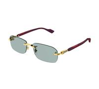 Gucci Hombre Gucci GG1221S 003 Gafas de sol Metal Oro Verde Cuadrada Normal