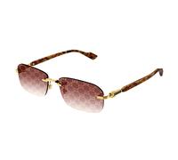 Gucci Hombre Gucci GG1221S 004 Gafas de sol Metal Oro Rojo Cuadrada Decoración Sombreado