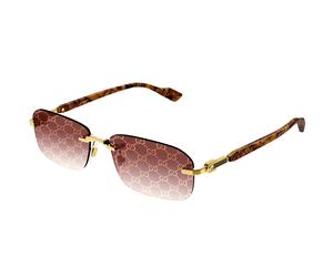Gucci Hombre Gucci GG1221S 004 Gafas de sol Metal Oro Rojo Cuadrada Decoración Sombreado