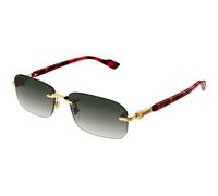 Gucci Hombre Gucci GG1221S 006 Gafas de sol Metal Oro Gris Cuadrada