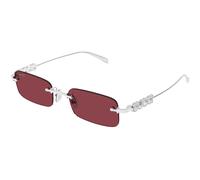 Gucci Hombre Gucci GG1808S 004 Gafas de sol Metal Plata Rojo Cuadrada
